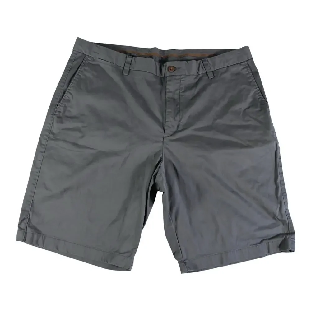 Tommy Bahama Gray Chino Shorts Men’s Size 40 Flat Front Casual Stretch Golf